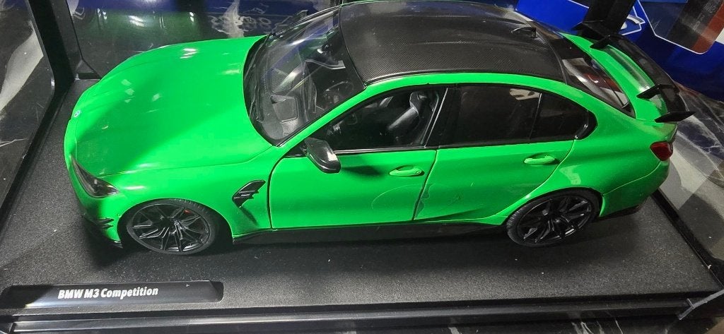 BMW  M3  G80  performance parts  2024  groen van solido 1:18, Ophalen, Nieuw, Auto, Solido