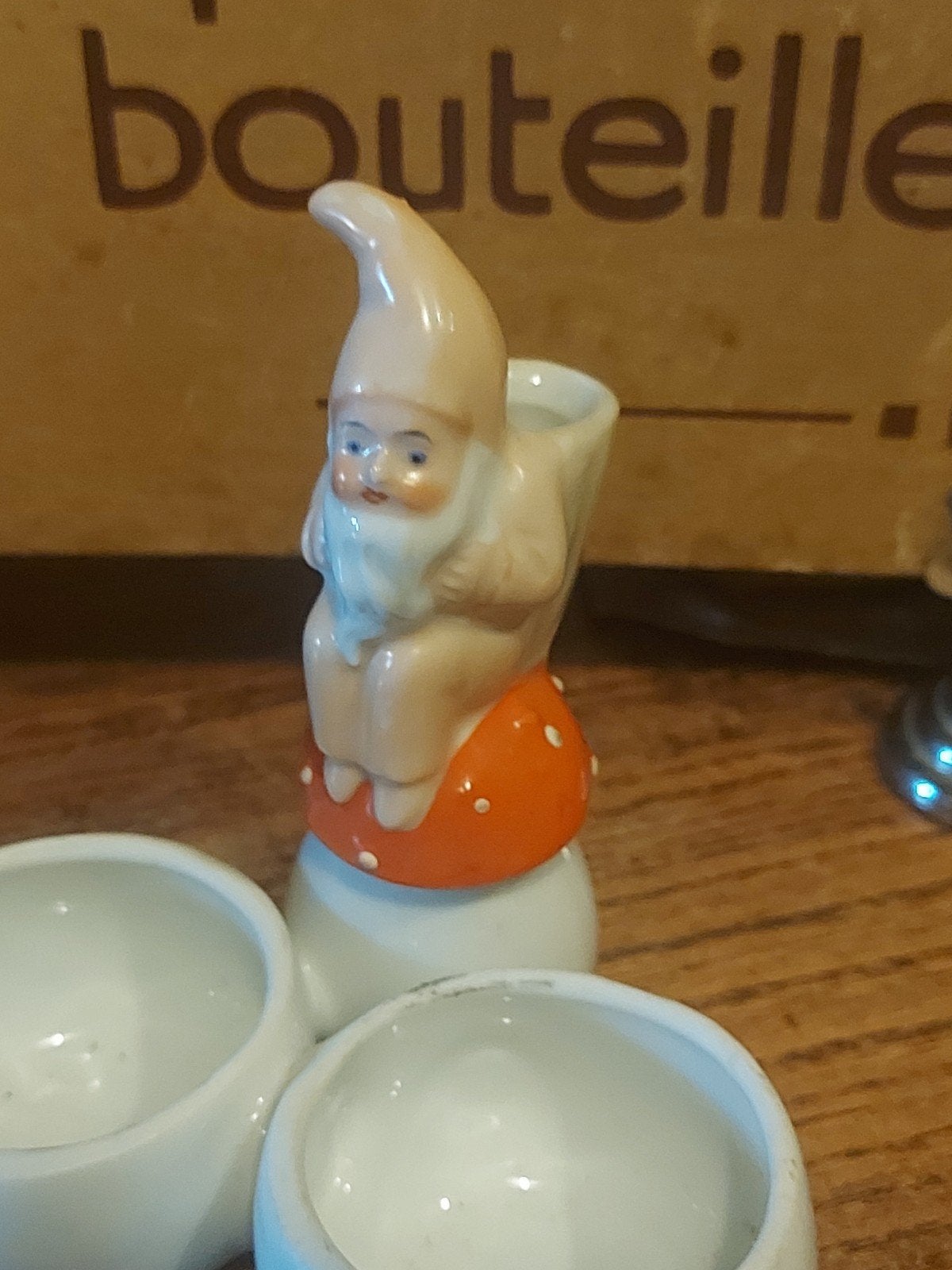Vintage peper en zout met kabouter, Antiek en Kunst, Antiek | Keramiek en Aardewerk, Ophalen of Verzenden