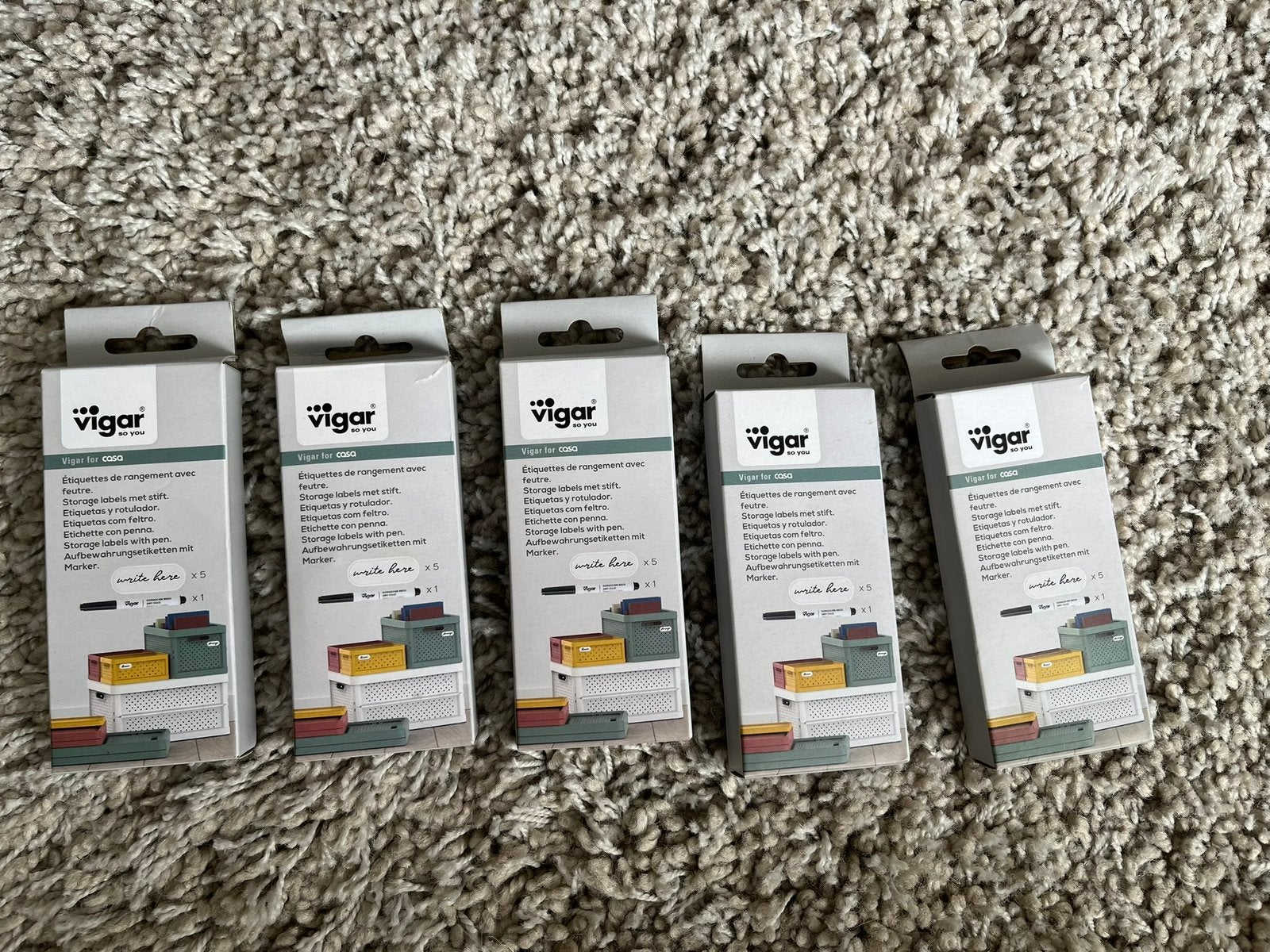 5 Stuks Vigar opberglabels nieuw in doos, Ophalen of Verzenden, Nieuw