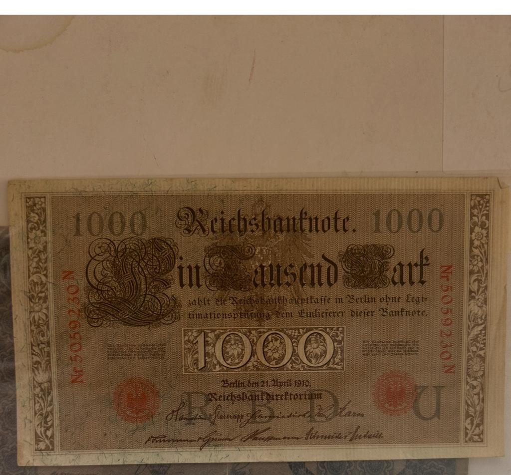 1000 Reichsbanknote uit 1910 - Duitsland, Ophalen of Verzenden, Duitsland, Los biljet