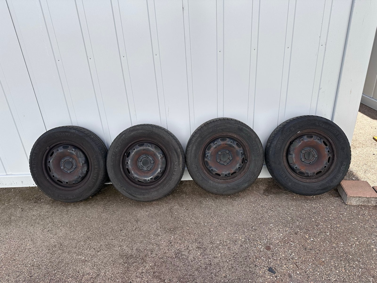 Stalen velgen 14 inch 5x100 met all-season banden, Auto-onderdelen, Banden en Velgen, Ophalen, 14 inch, Gebruikt, 175 mm