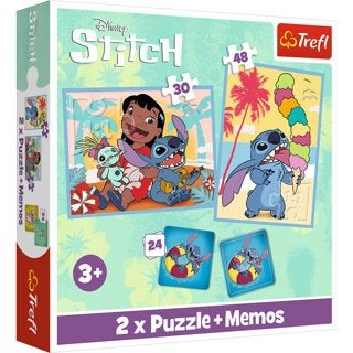 Trefl: Stitch 2 Puzzels + Memo, Kinderen en Baby's, Speelgoed | Kinderpuzzels, ., Nieuw, ., 6 jaar of ouder