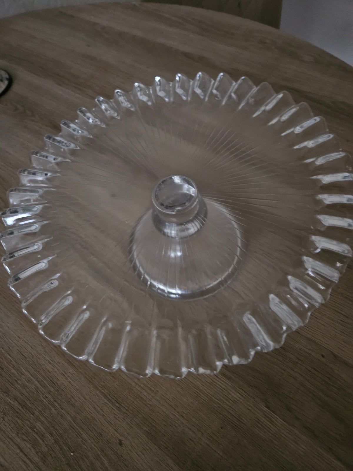 Glazen taartschaal op voet - Vintage, Ophalen