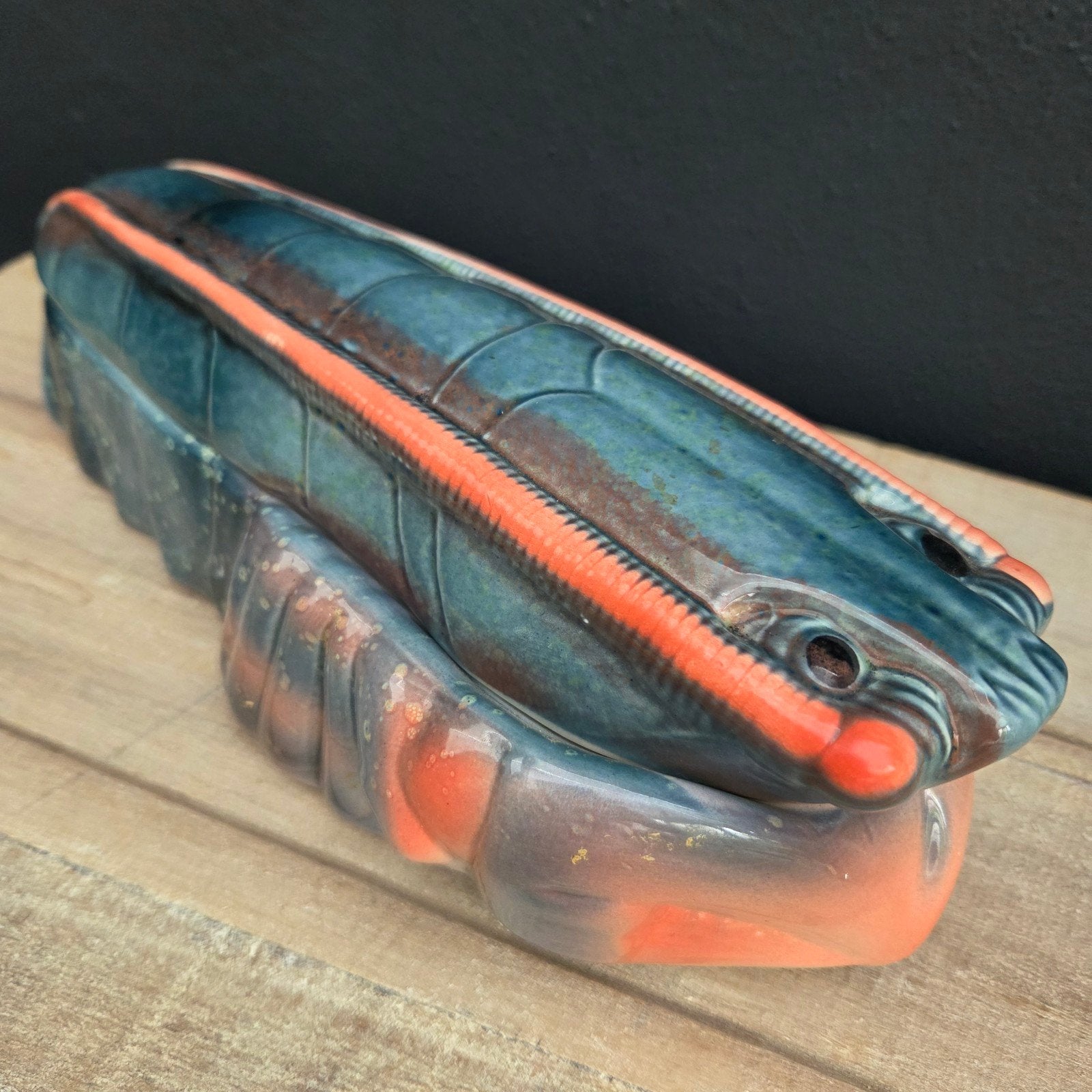 Brocante Barbotine Aardewerk Kreeft Terrine Michel Caugant, Ophalen of Verzenden