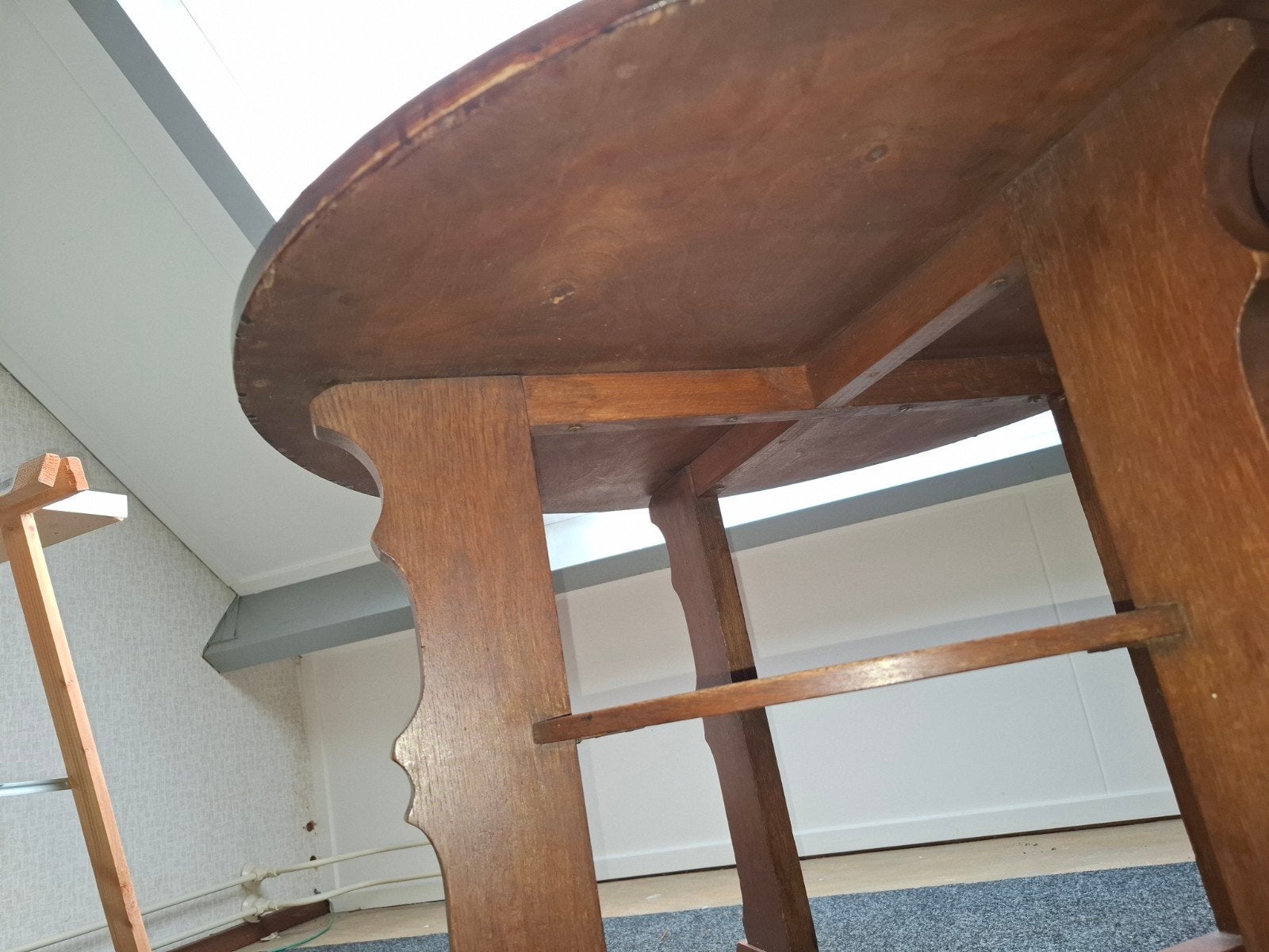Antieke Salon Tafel - Rond Houten Bijzettafel, Ophalen
