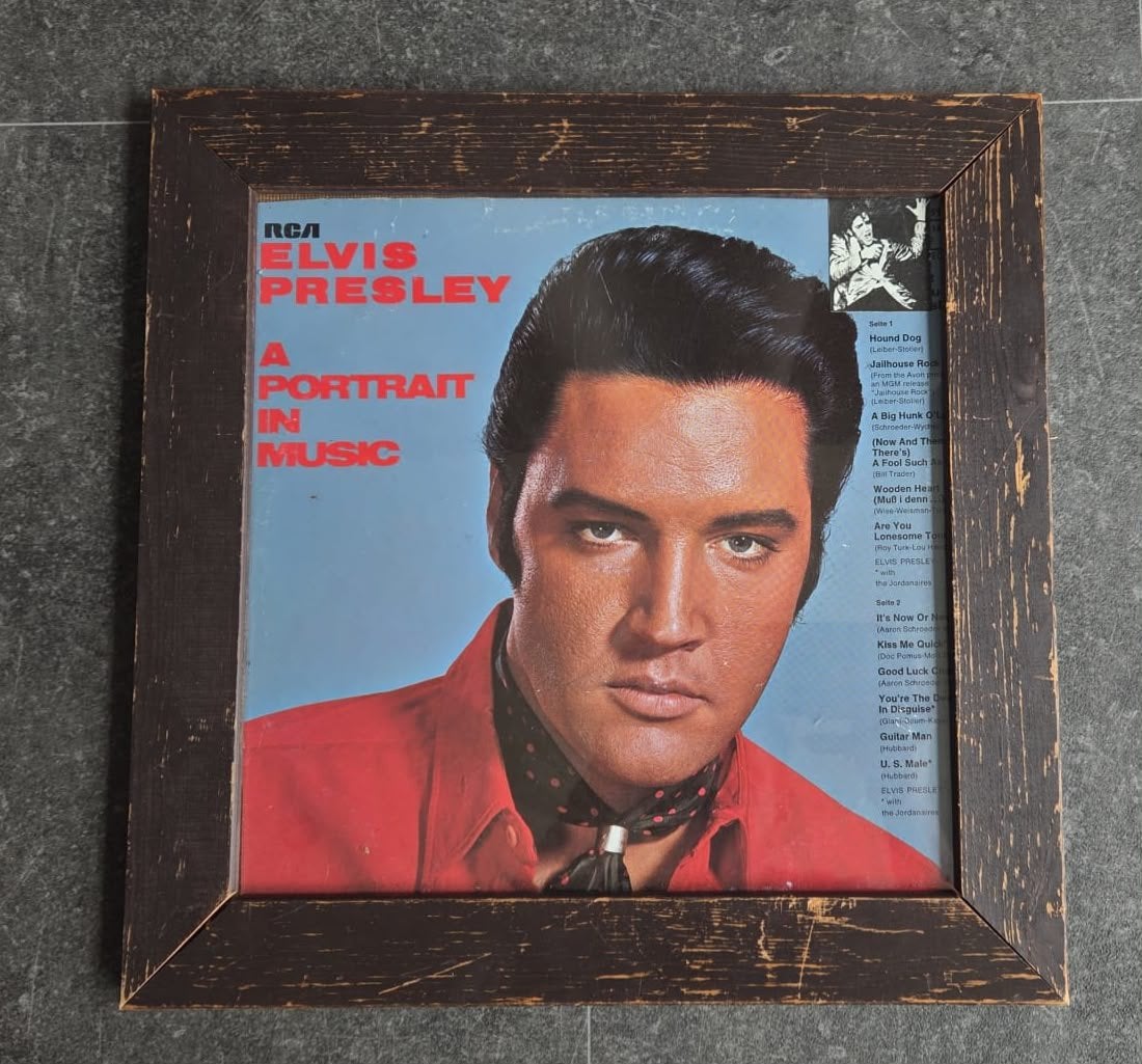 Ingelijste LP-hoes van Elvis Presley, Minder dan 50 cm, Overige typen, Ophalen of Verzenden, Zo goed als nieuw