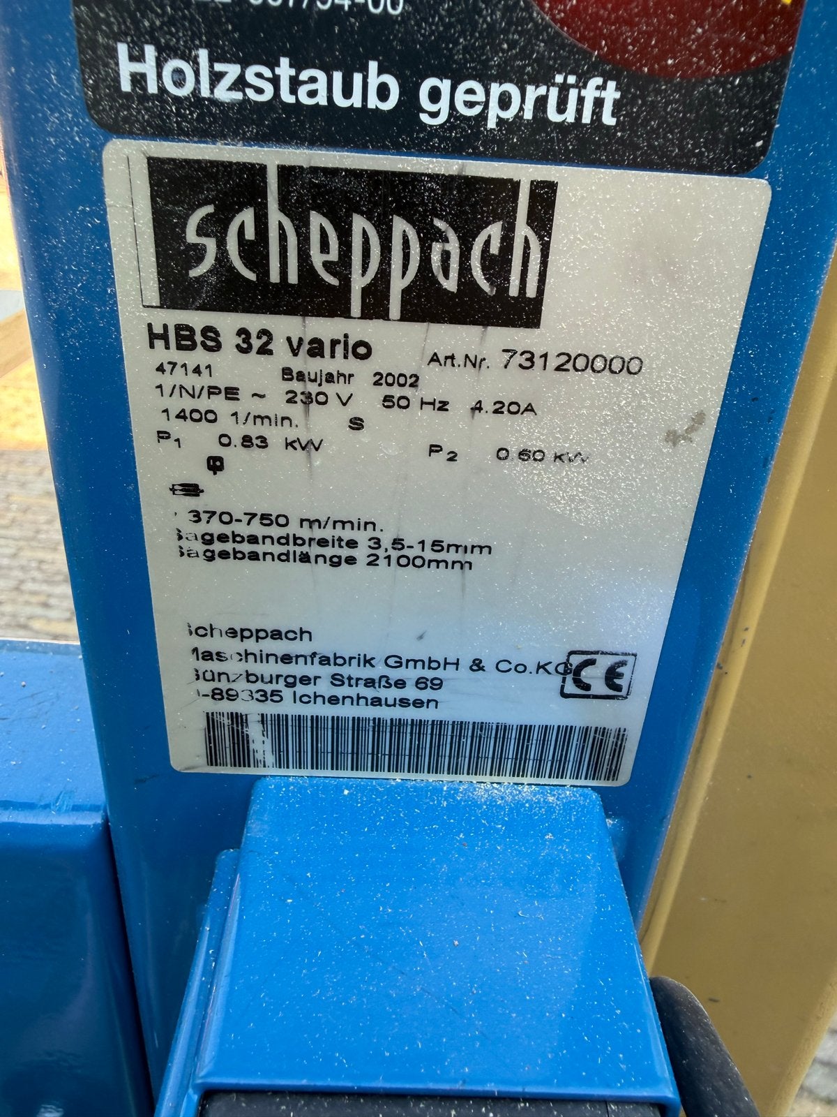 Scheppach HBS 32 Vario Lintzaag - Bouwjaar 2002, Ophalen, Gebruikt, 70 mm of meer, 600 tot 1200 watt