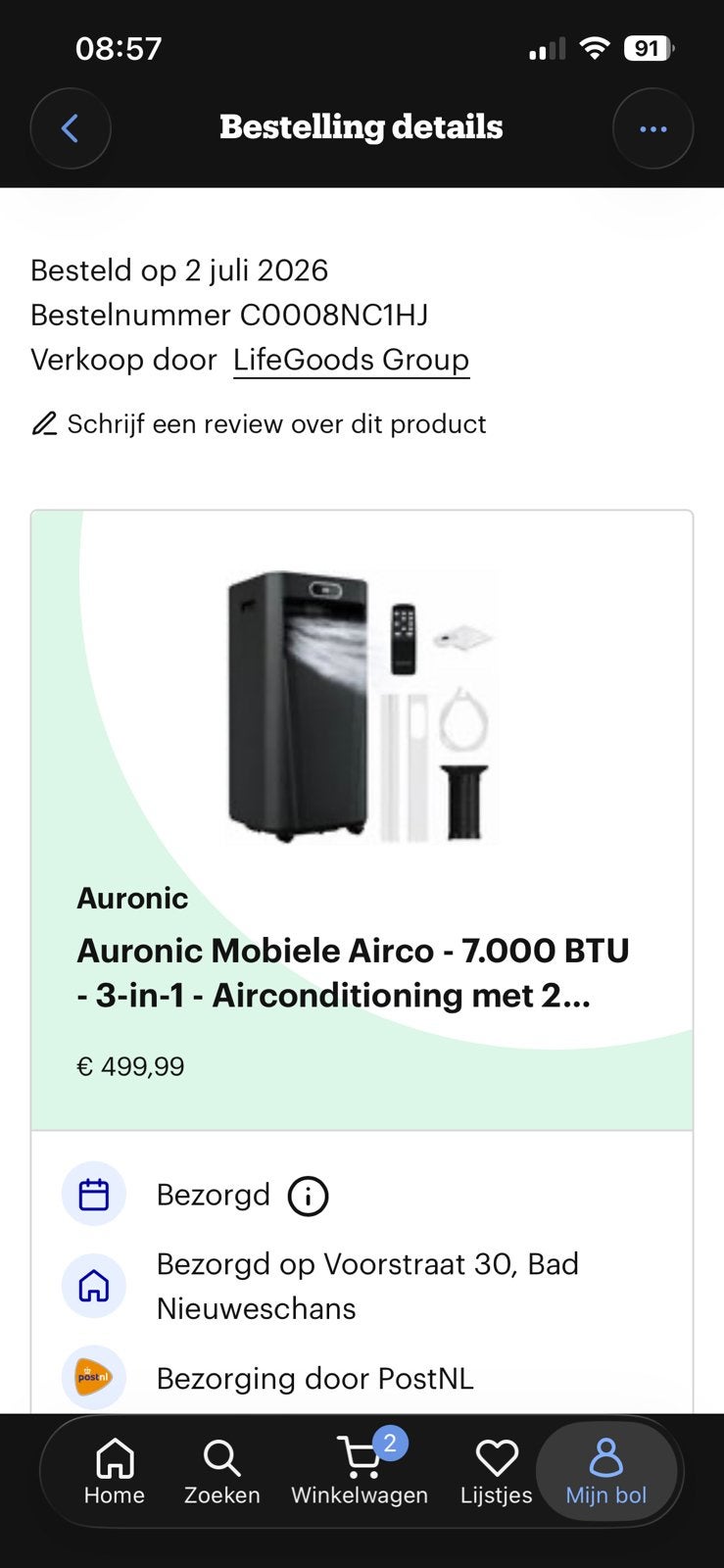 Auronic Mobiele Airco, Ophalen, Zo goed als nieuw, Luchtontvochter