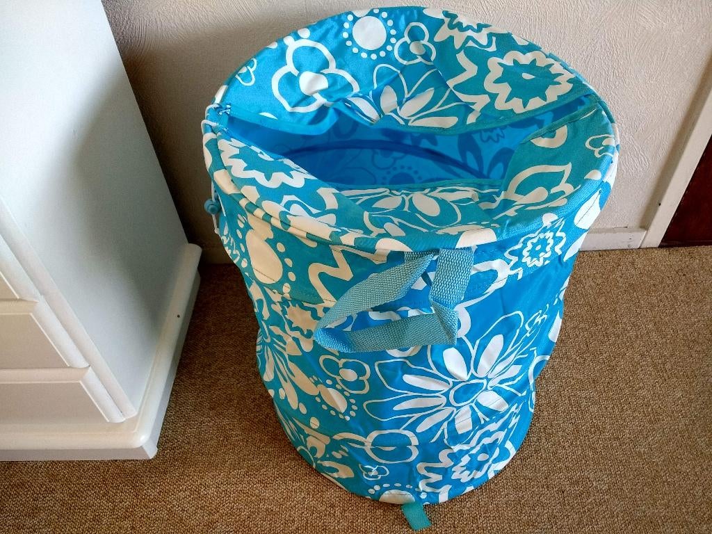 Nieuwe wasmand, opbergmand, blauw/wit turquoise,aqua, Ophalen of Verzenden, Nieuw, Blauw, Overige typen