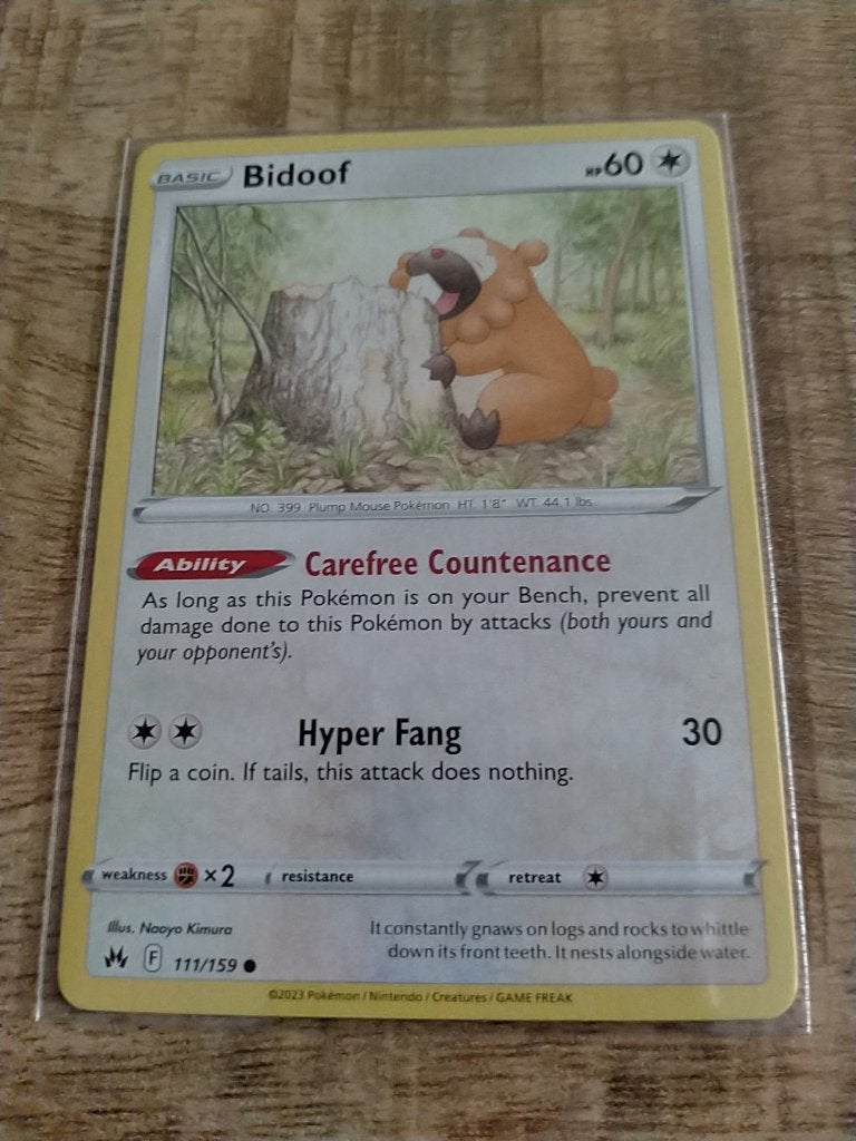 Pokemon Creatieve en Zenith , Bidoof 111/159, Verzenden, Zo goed als nieuw, Losse kaart