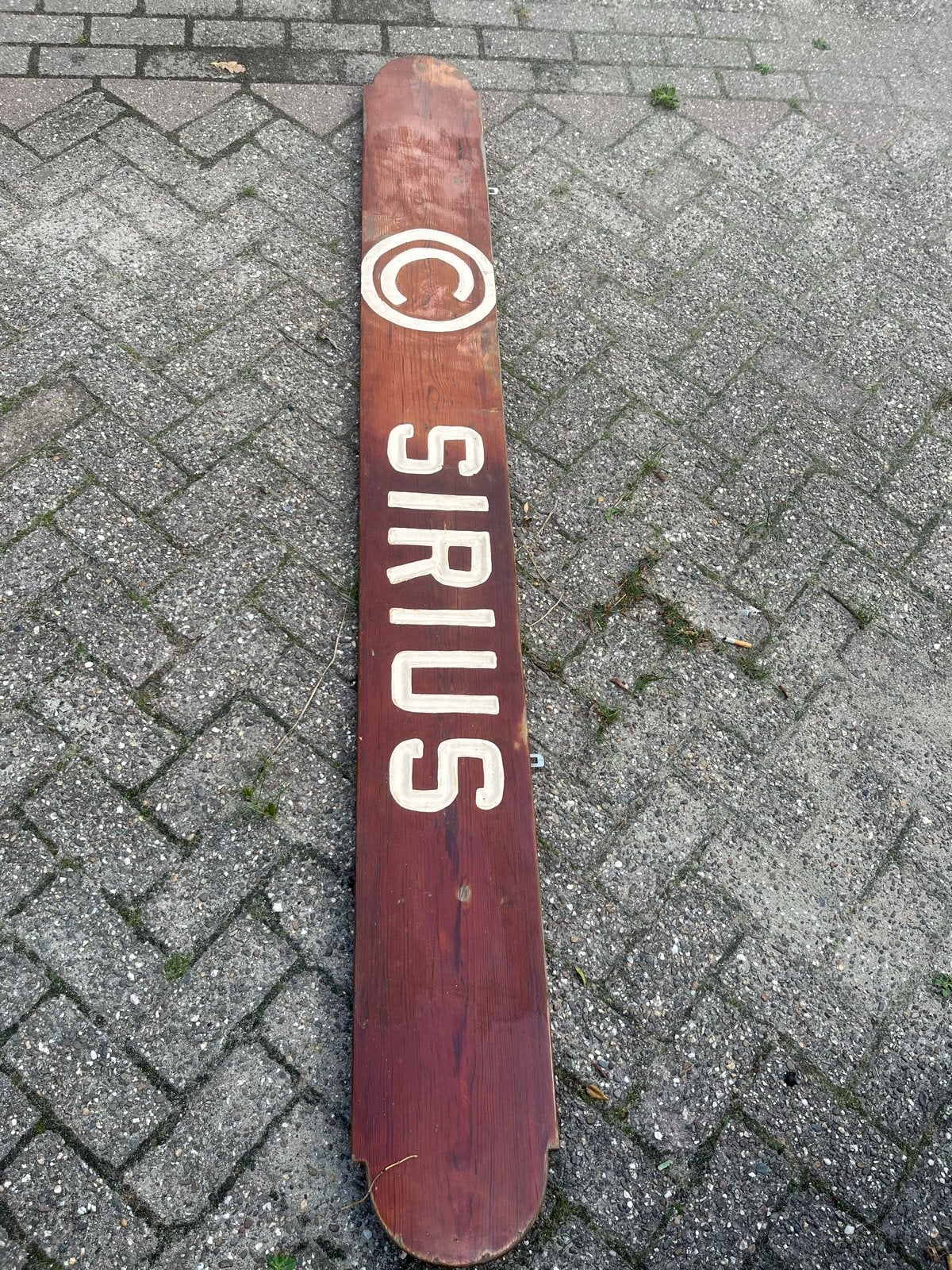 Scheepsnaam plank 'Sirius' - Decoratieve houten plank, Watersport en Boten, Ophalen, Gebruikt, Overige typen