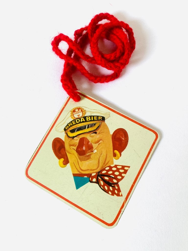 Vintage Breda Bier Reclamebordje carnaval hanger, Verzamelen, Ophalen of Verzenden, Gebruikt, Overige merken
