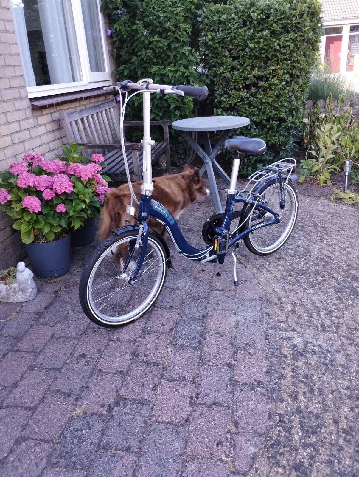 Dahon vouwfiets, blauw, 20 inch, Ophalen, 20 inch of meer, Gebruikt, Velgrem