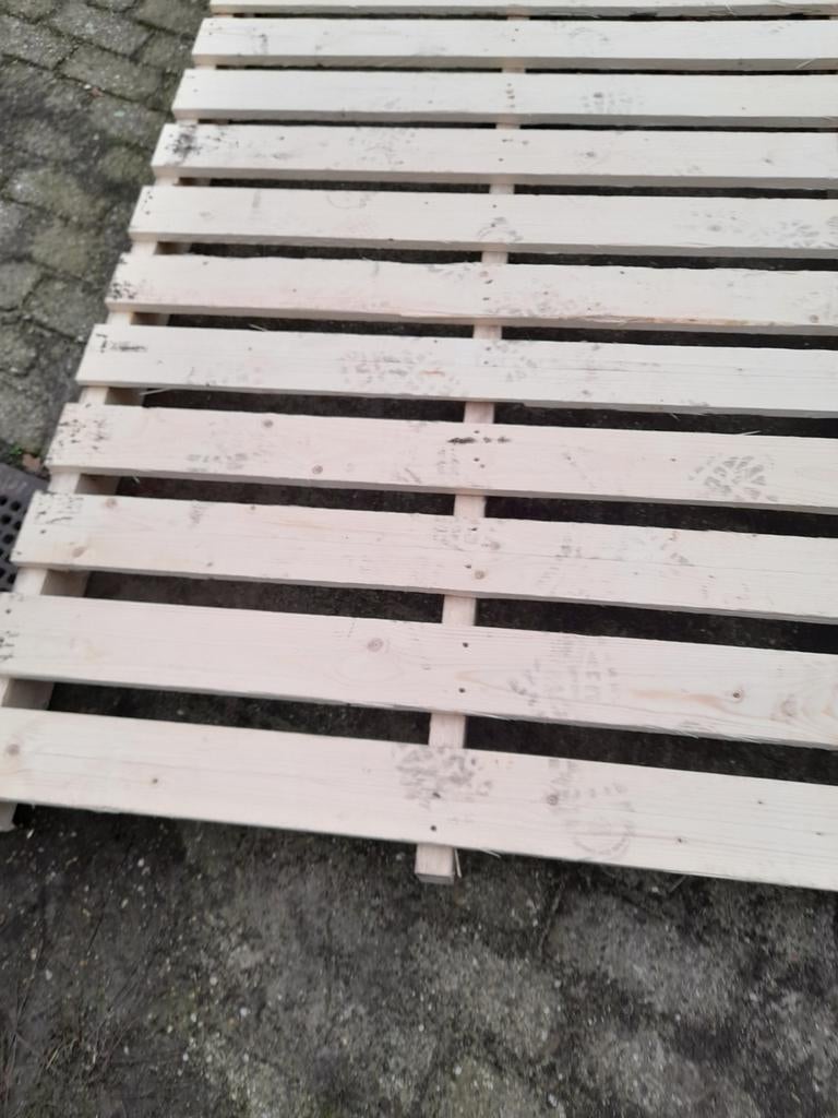 16 Loop pallets 115 cm br 160 cm l om droog binnen te komen, Ophalen, Zo goed als nieuw, Hout