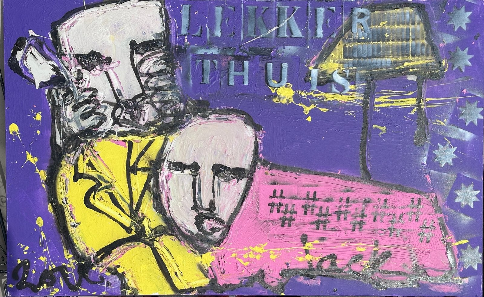 ‘Lekker thuis’ van Jack Liemburg, Ophalen, Gesigneerd, Overige materialen, Figuren