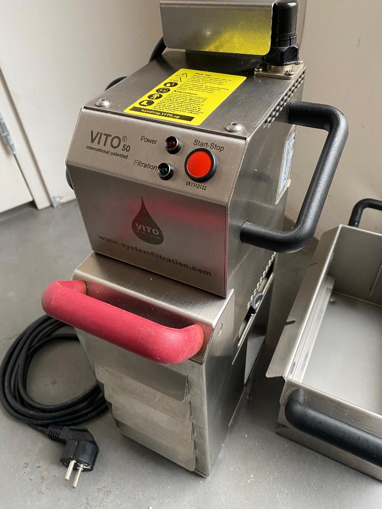 Vito frituur filter / vetfilter / oliefilter systeem bakwand, Ophalen, Zo goed als nieuw