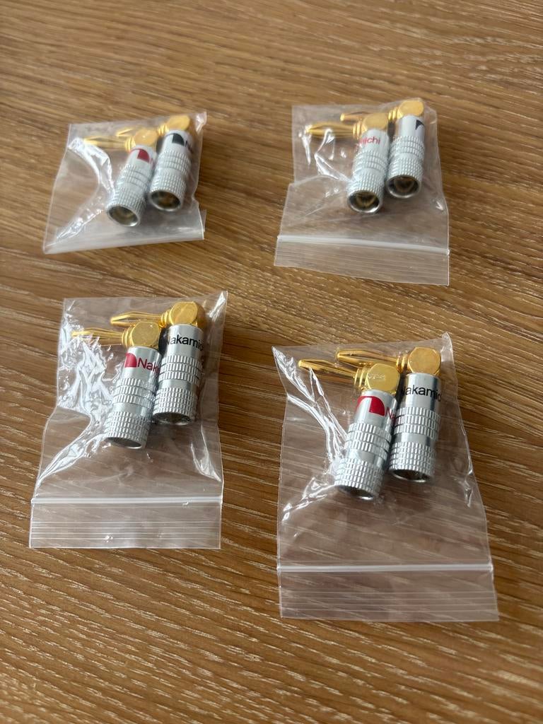 Nakamichi banaanstekkers voor hifi, 4 stuks, Verzenden, Nieuw, Minder dan 2 meter, Overige kabels