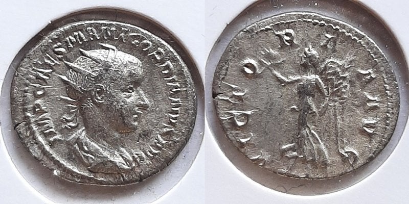 Gordianus III dubbele denarius Victoria, Verzenden, Overige landen, Zilver