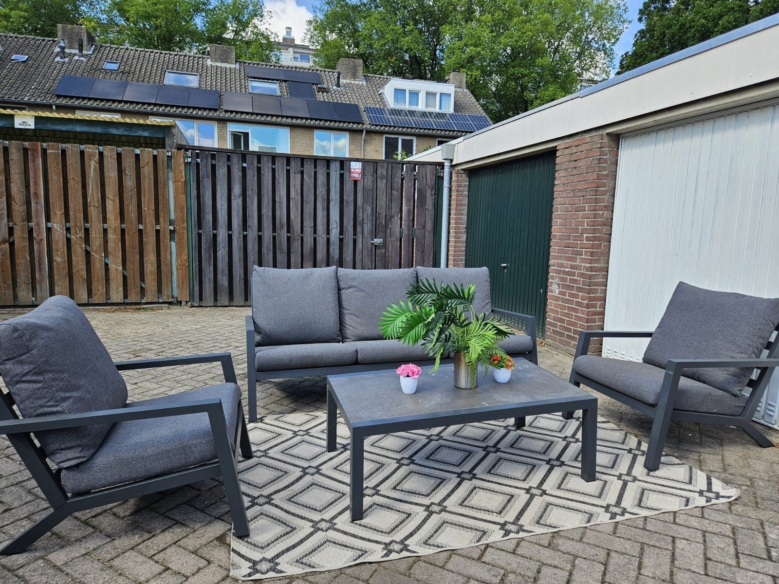 Loungeset, Tuin en Terras, Ophalen, Aluminium, Bank, 5 zitplaatsen