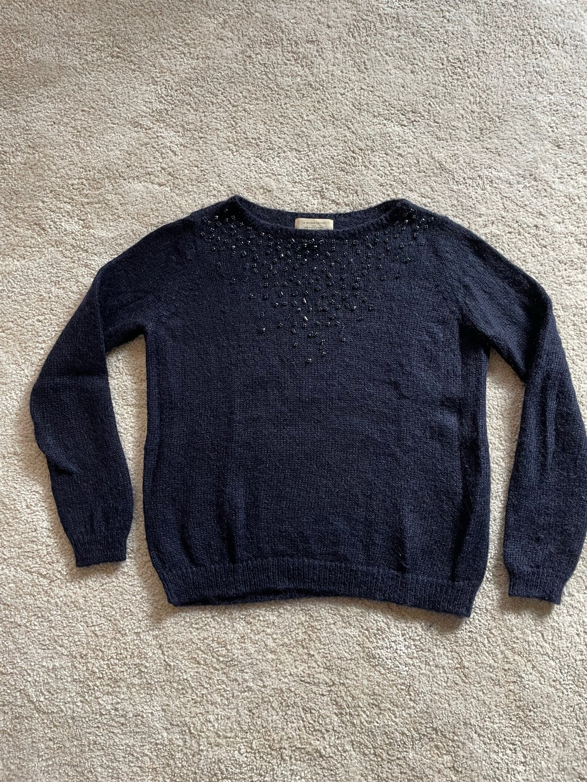 Sézane Trui Maat S Donkerblauw, Ophalen of Verzenden, Gedragen, Maat 36 (S), Blauw