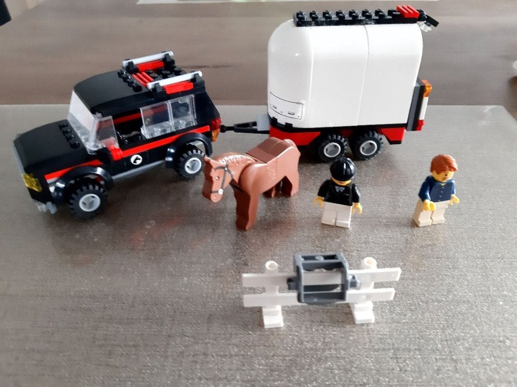 Lego jeep met paardentrailer set 7635, Lego, Ophalen of Verzenden, Zo goed als nieuw, Complete set