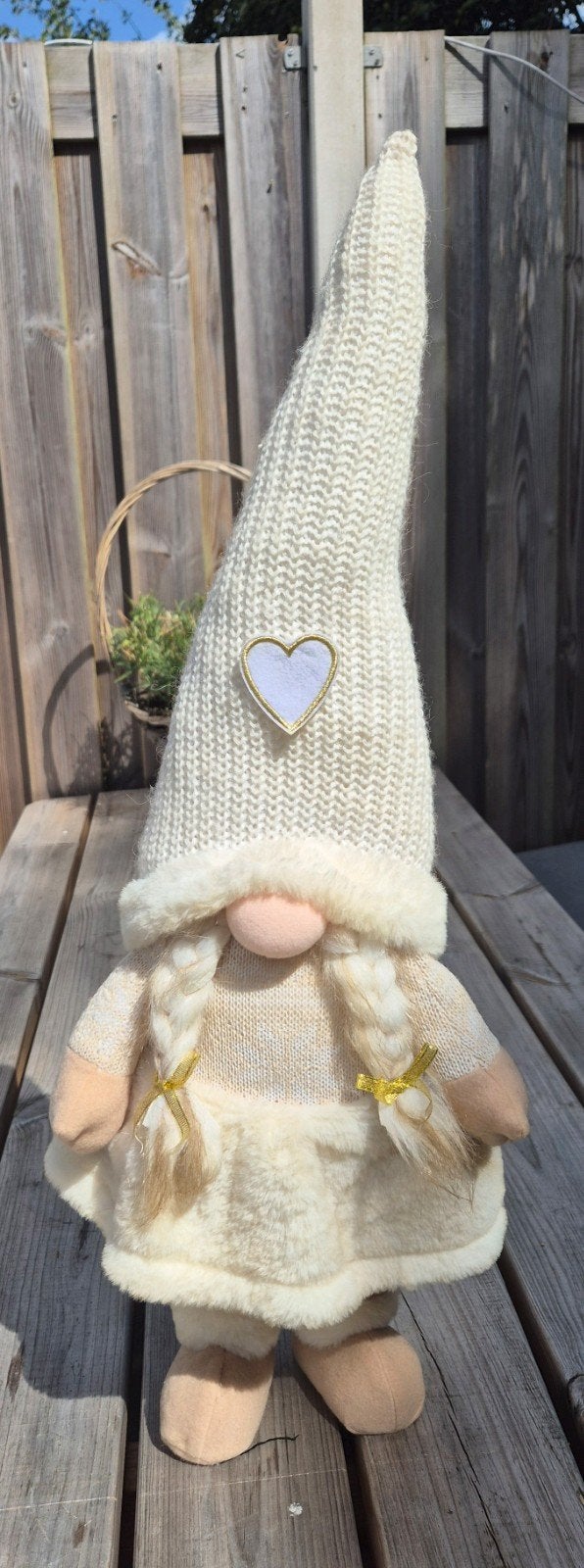 Leuke decoratieve kabouter met hartje, Beige, Ophalen of Verzenden, Textiel, Landelijk