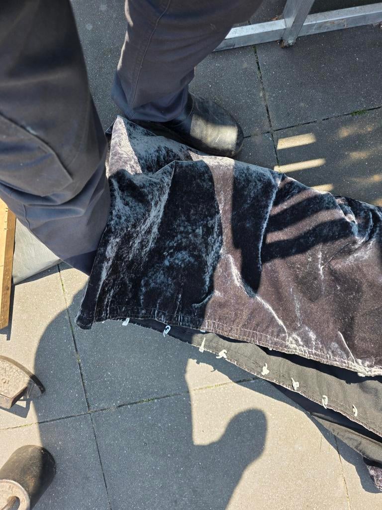 Zwart fluwelen gordijn met haken, Auto-onderdelen, Ophalen of Verzenden
