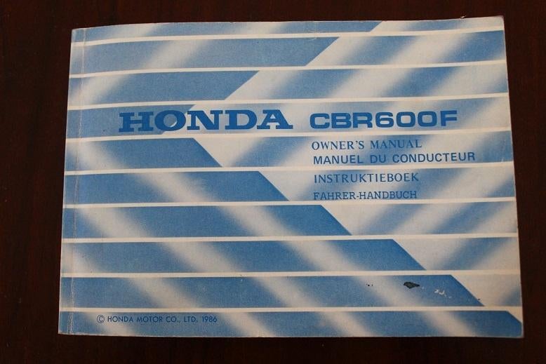 Honda CBR600F 1986 instructie boekje CBR 600 owner's manual, Motoren, Handleidingen en Instructieboekjes, Ophalen of Verzenden