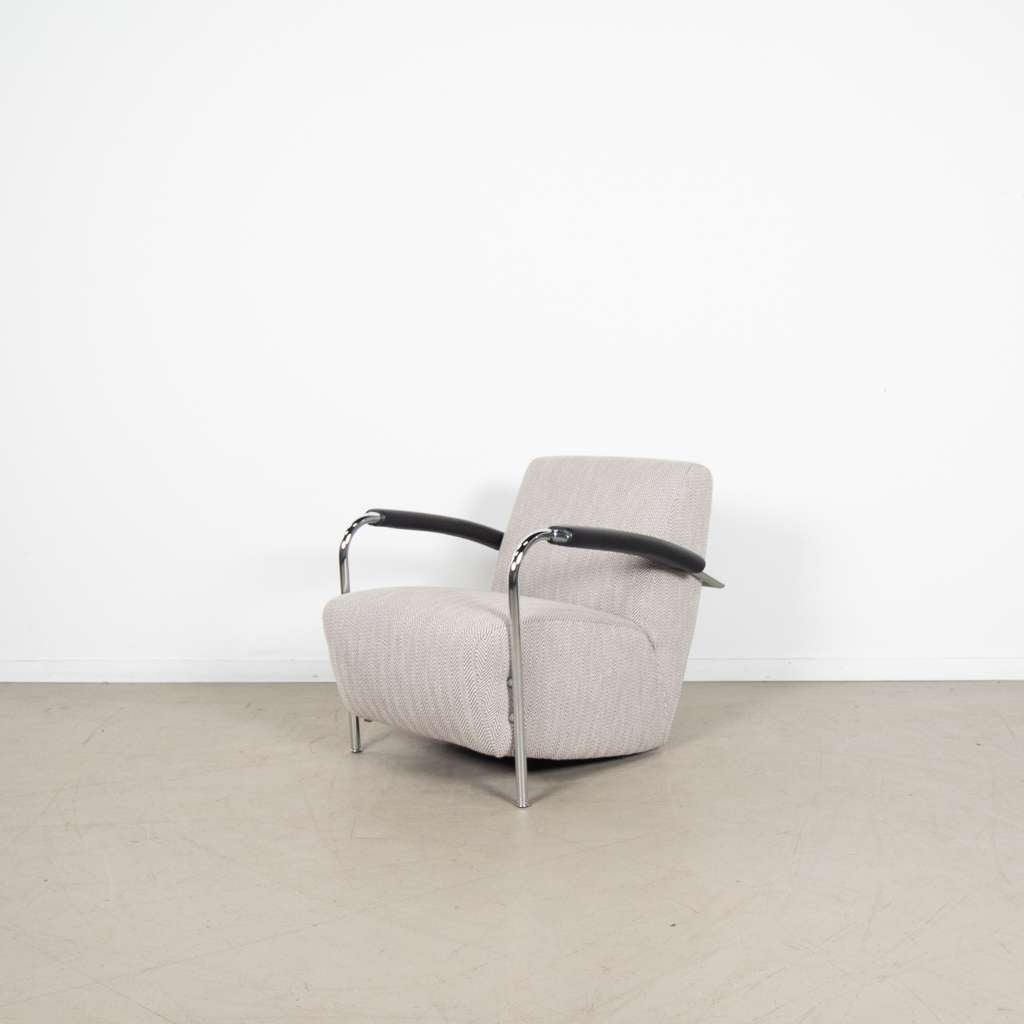 2x Leolux Scylla Fauteuil Laag Lichtgrijs Stof, Huis en Inrichting, Niet ingevuld, Niet ingevuld, 75 tot 100 cm, Zo goed als nieuw