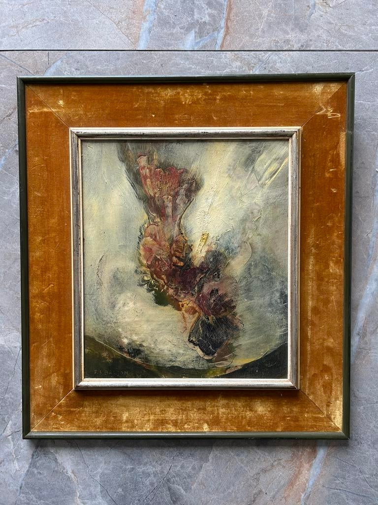 Frans Baljon - abstracte compositie - 1952, Antiek en Kunst, Kunst | Schilderijen | Abstract, Ophalen of Verzenden