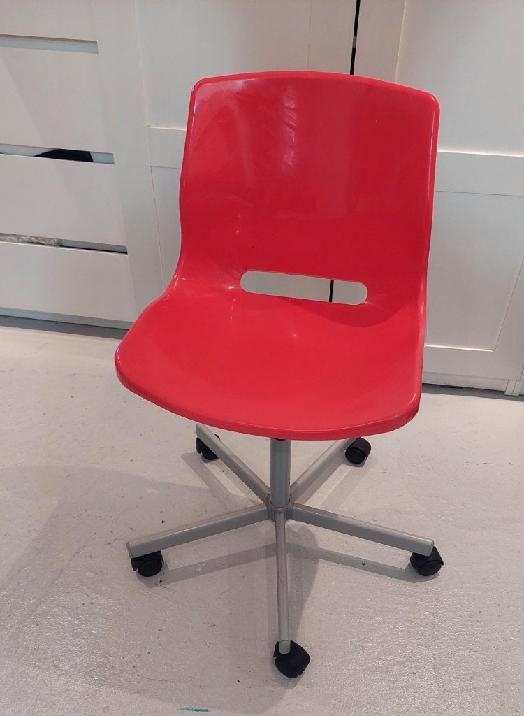 Bureaustoel, eenvoudig, rood, Ophalen, Gebruikt, Rood, Bureaustoel