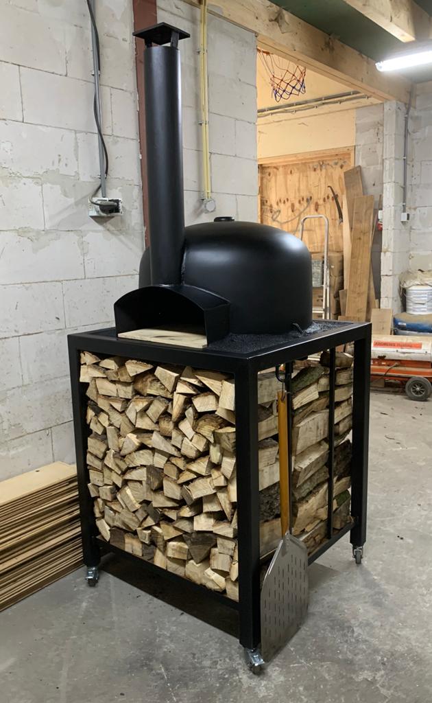 Pizzaoven met verrijdbaar frame en accessoires, Tuin en Terras, Pizzaovens, Gebruikt, Ophalen