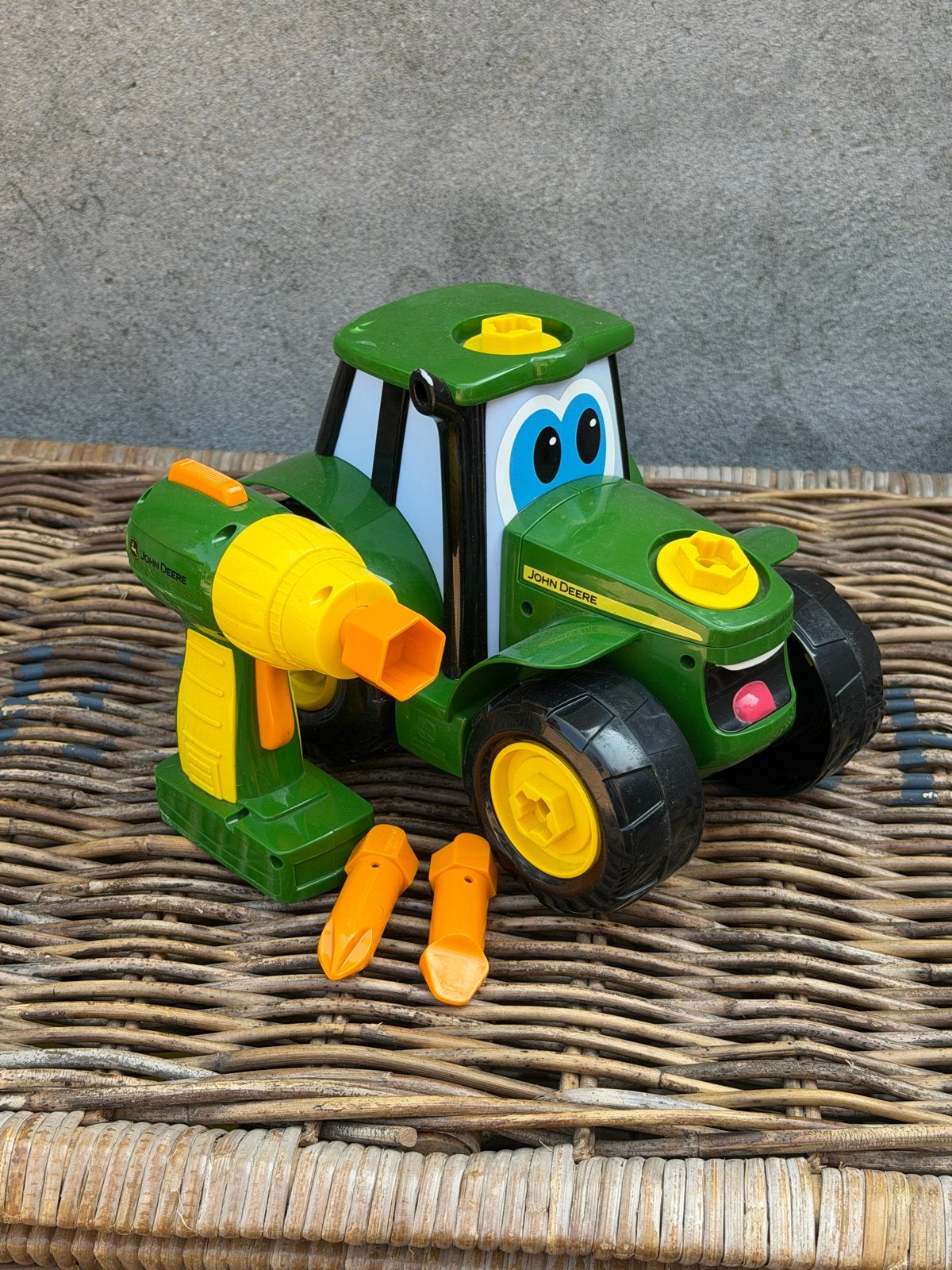 John Deere kinderspeelgoed tractor met afneembare onderdelen, Ophalen of Verzenden, Gebruikt