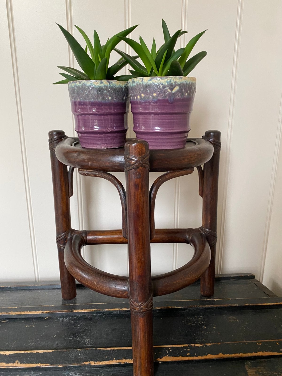 Vintage bamboe ( planten) tafeltje, Verzamelen, Ophalen of Verzenden, Huis en Inrichting