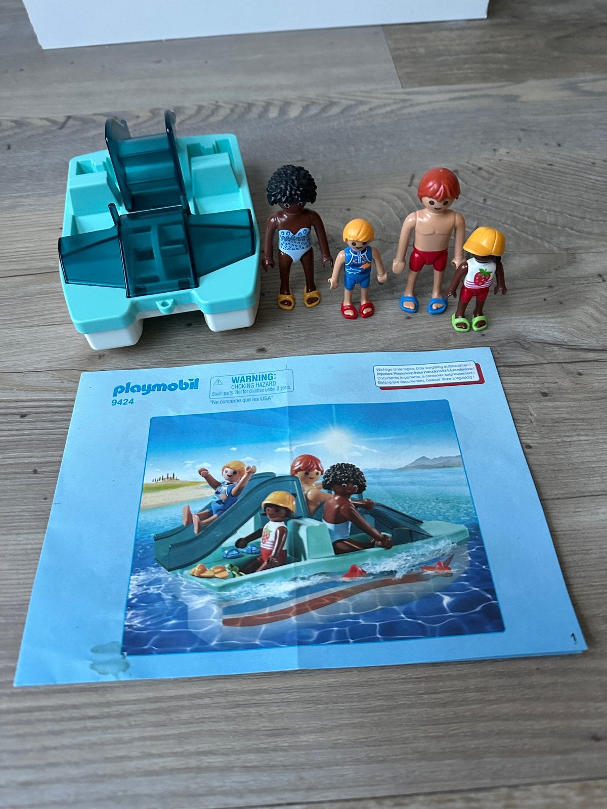 Playmobil Summer Fun #9424 waterfiets met glijbaan, Gebruikt, Complete set, Overige typen, Ophalen of Verzenden