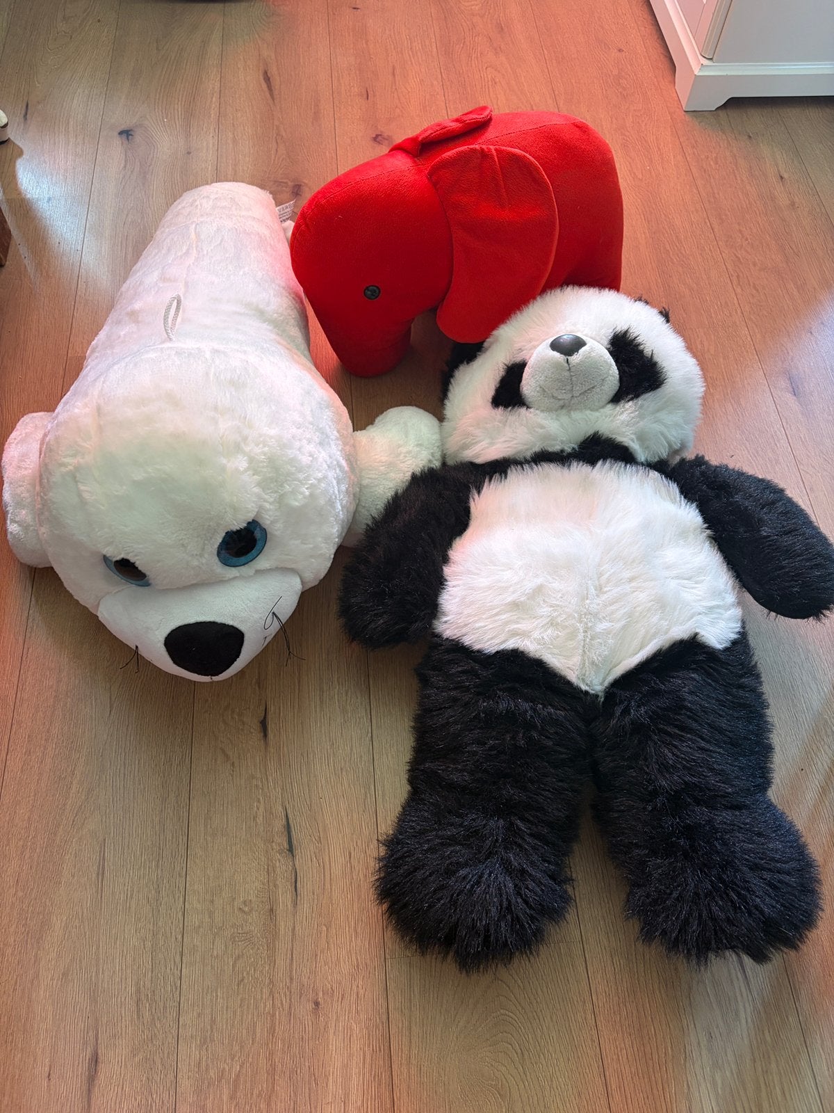 Grote knuffels: panda, zeehond & olifant, Ophalen, Zo goed als nieuw, Olifant