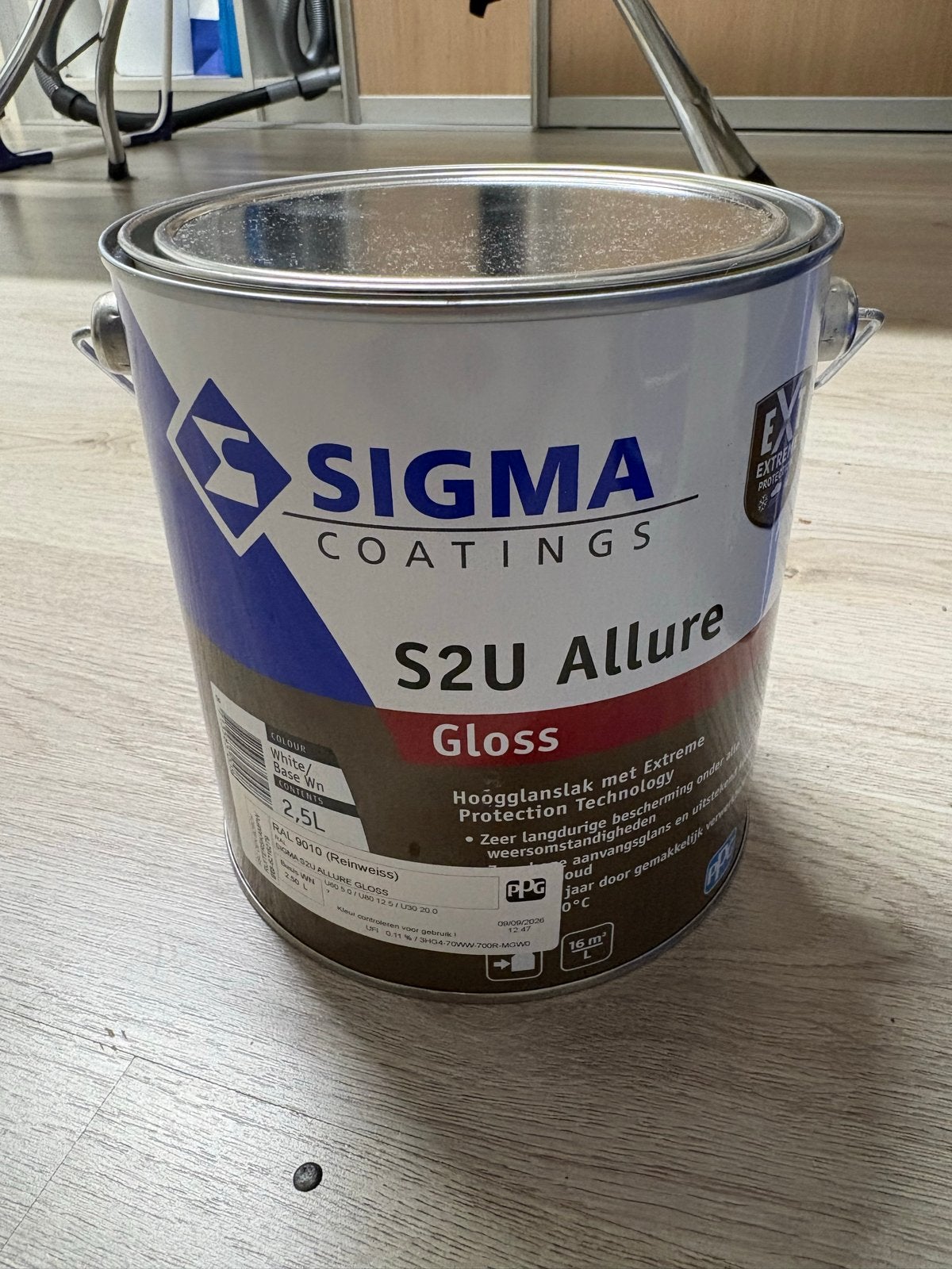 Nieuw - Sigma S2U Allure Gloss RAL 9010 (Reinweiss) 2.5L, Wit, Nieuw, Ophalen of Verzenden, Lak