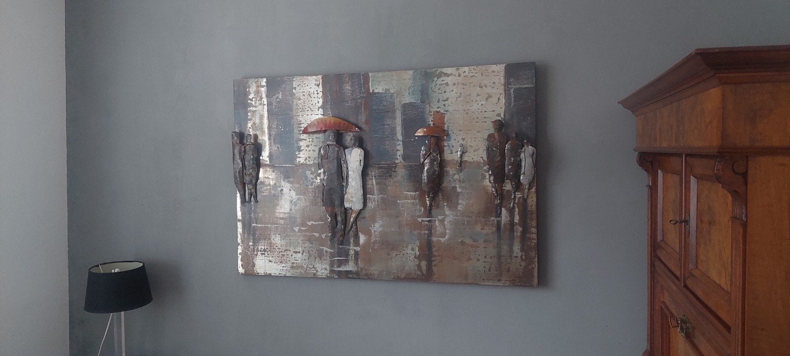 Metalen 3D schilderij 120x80 Singing in the rain.
Handgemaak, Huis en Inrichting, Woonaccessoires | Schilderijen, Tekeningen en Foto's