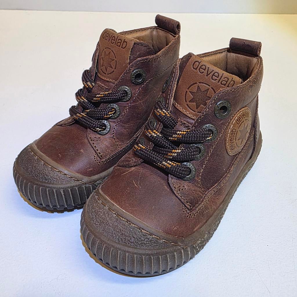 Stoere Develab Leren Veterboots (Maat 20 ) – Cognac – nieuw, Develab, Laarsjes, Nieuw, Ophalen of Verzenden