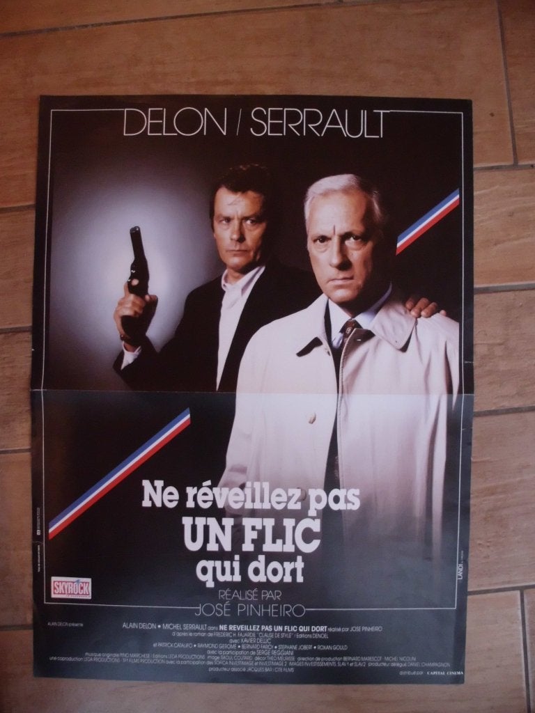 filmaffiche Alain Delon Ne reveillez pas filmposter, Rechthoekig Staand, Ophalen of Verzenden, Zo goed als nieuw, A1 t/m A3
