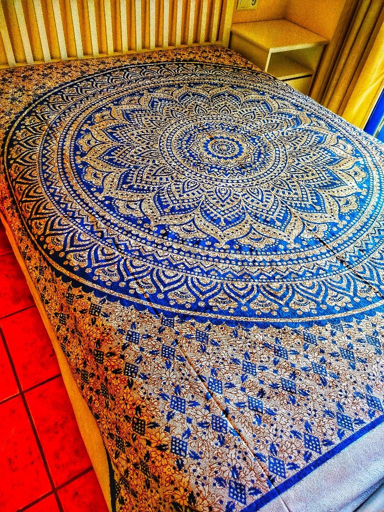 SPREI / BED / STRAND / BANK / 210240 CM ꩜, Blauw, Overige typen, Katoen, Ophalen of Verzenden