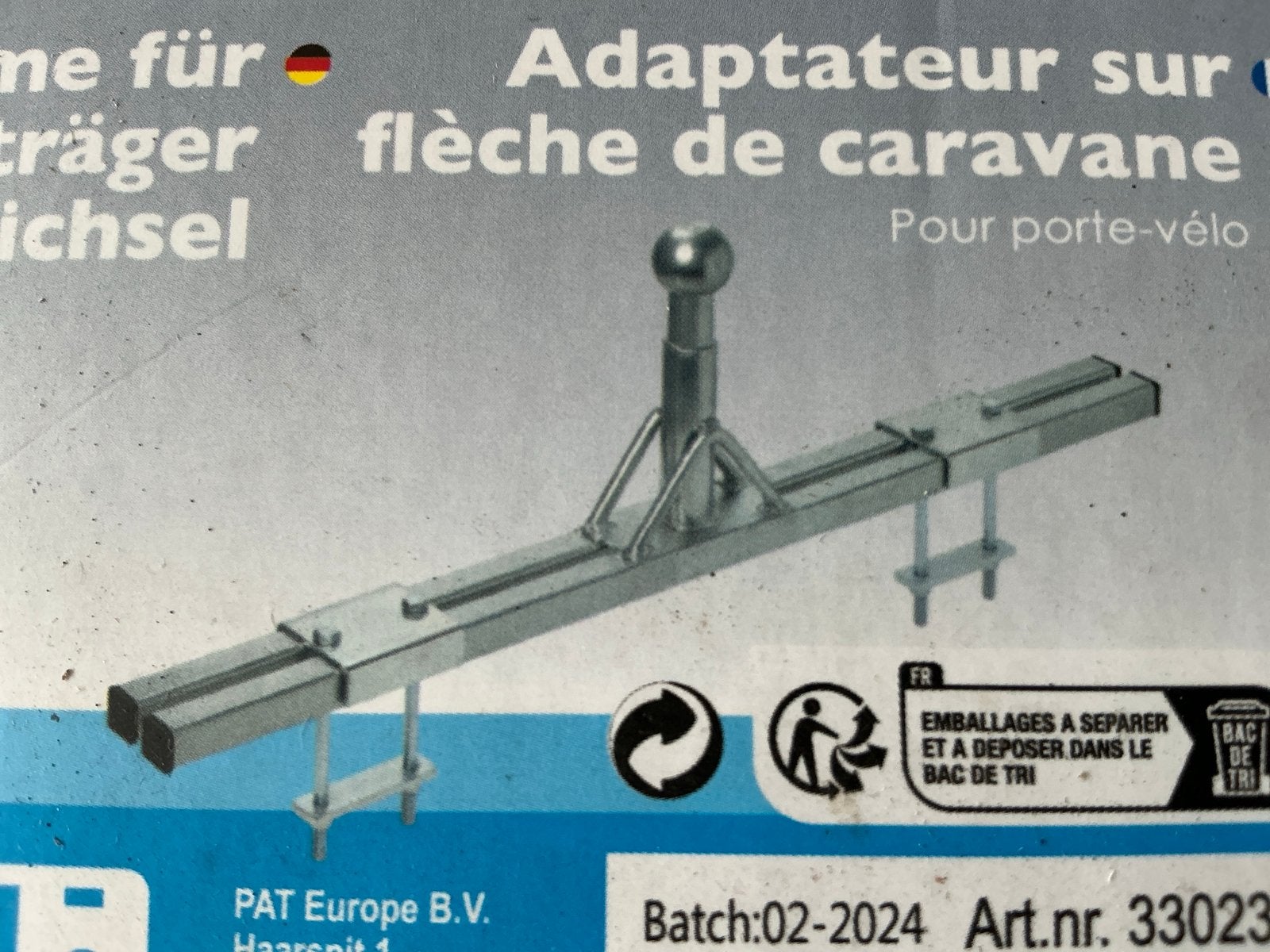 Pro-Plus Disselhulpstuk Caravan Adapter voor Fietsdrager, Ophalen of Verzenden, Nieuw