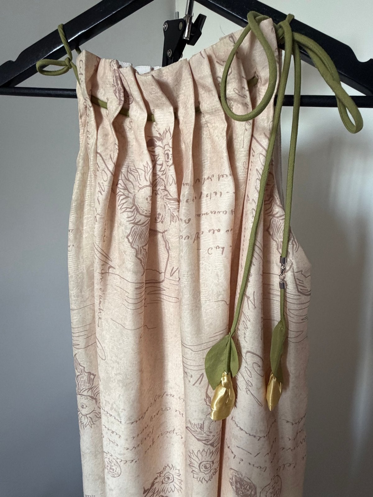 Van Gogh geïnspireerde maxi jurk met zonnebloemen, Maat 38/40 (M), Beige, Ophalen of Verzenden, Zo goed als nieuw