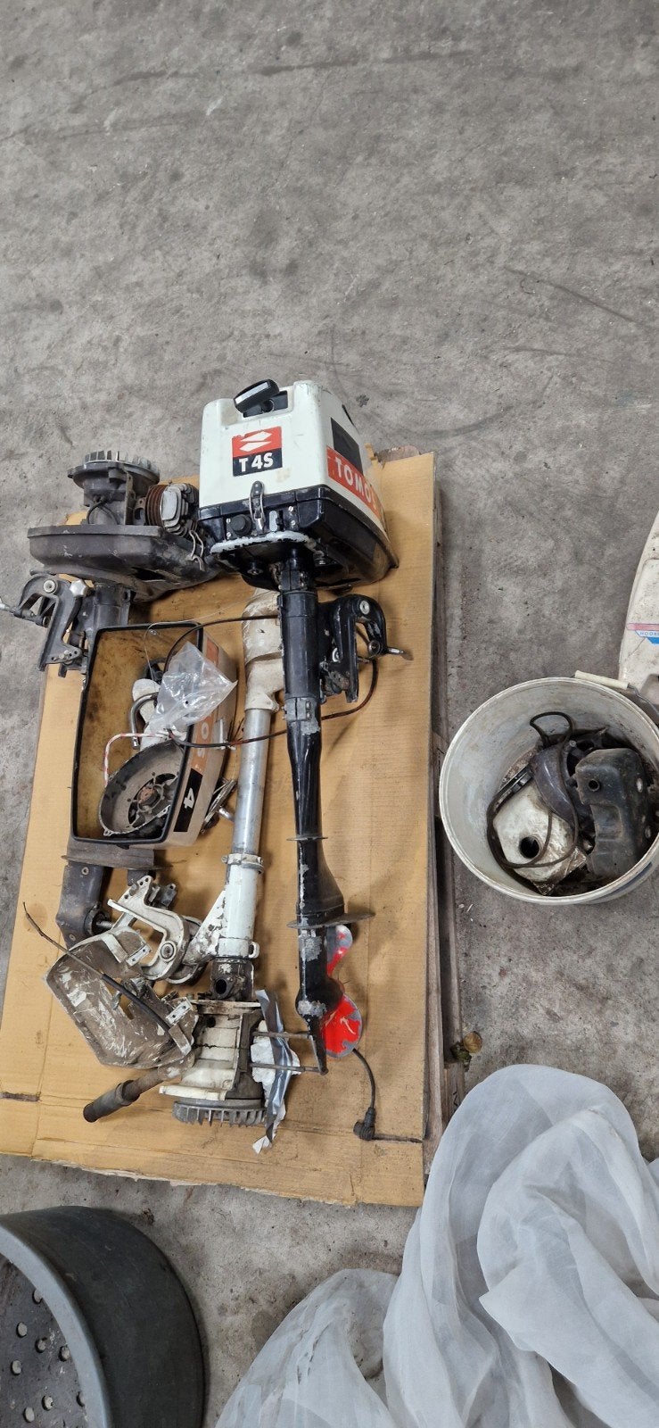 Tomos 4 pk met heleboel onderdelen, Ophalen, Gebruikt, Minder dan 5 pk, Buitenboordmotor