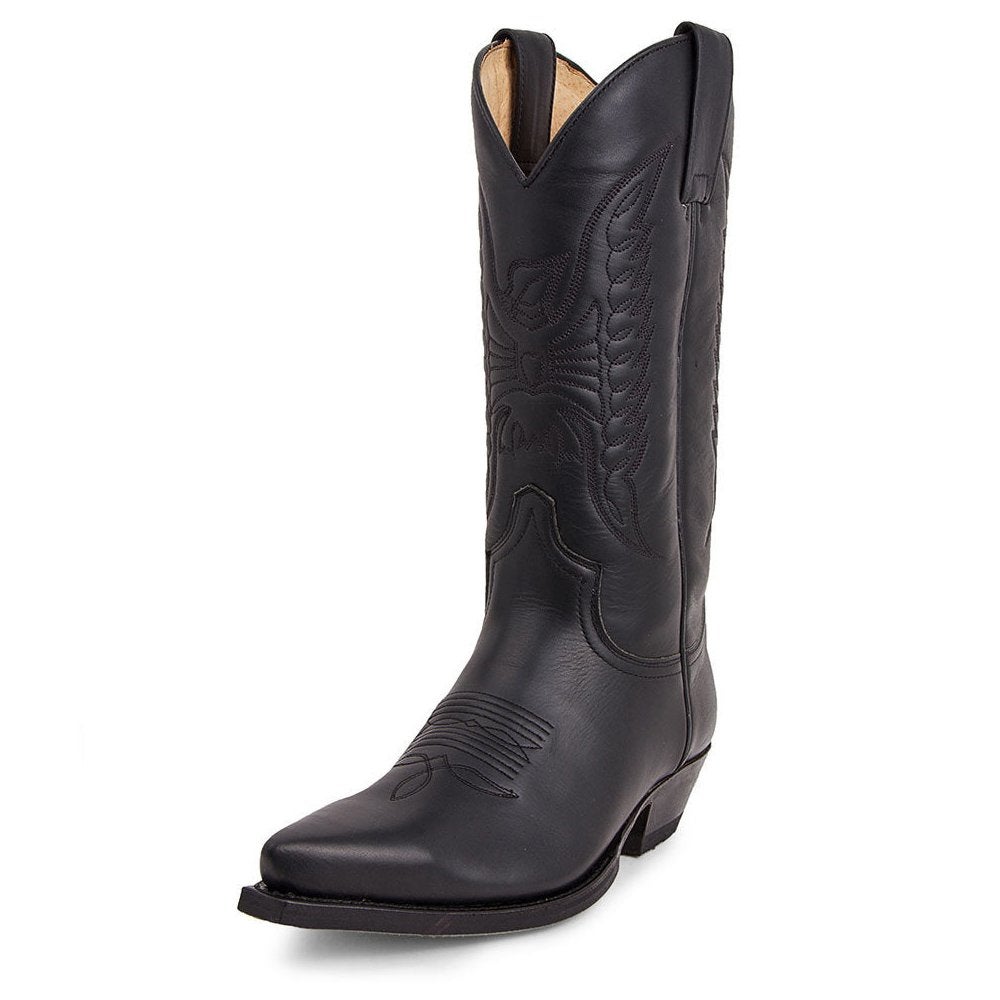 Hoge mat zwarte heren cowboy laarzen / mannen western boots, Verzenden, Nieuw, Zwart, Boots
