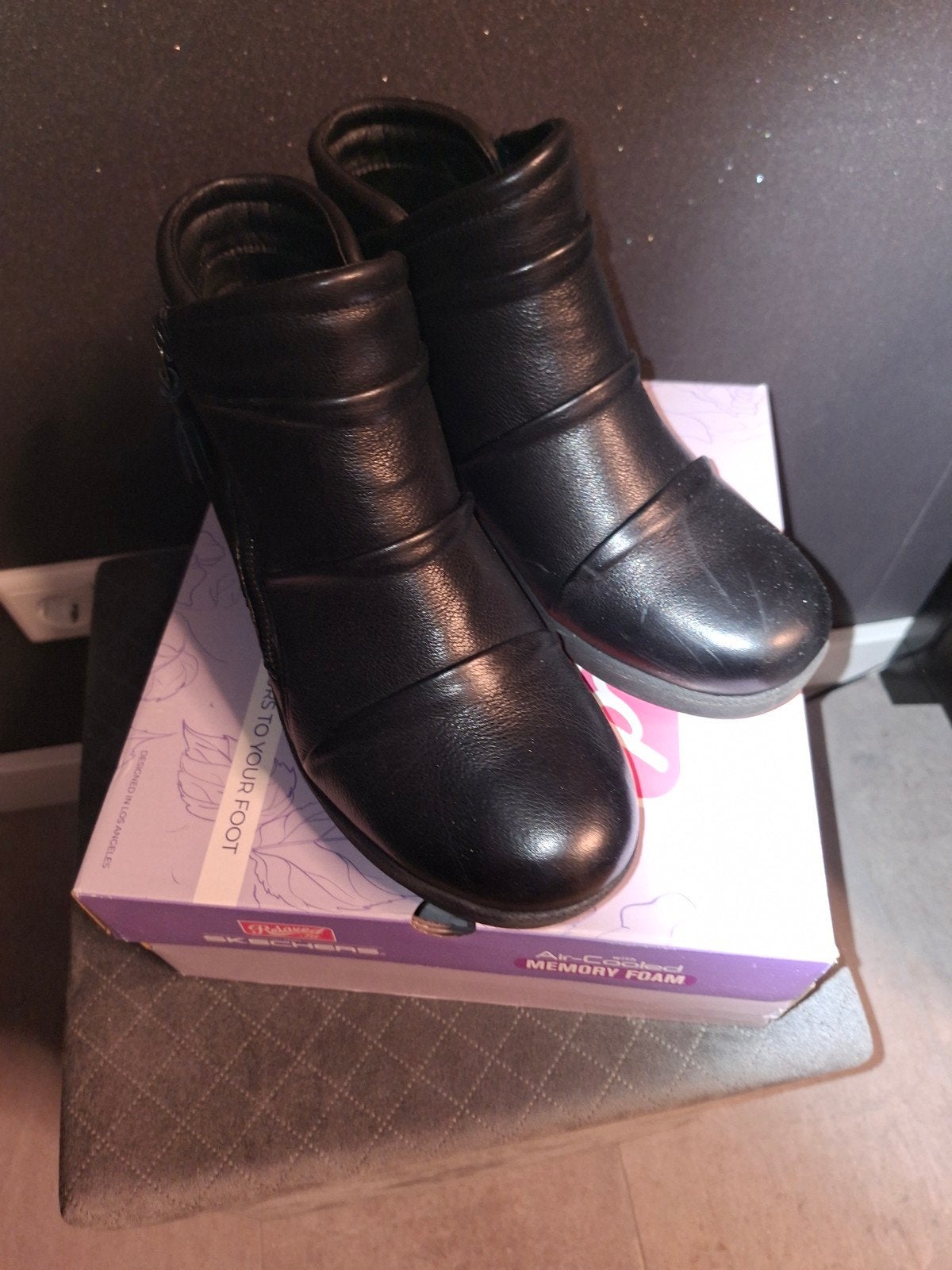 Nieuwe Skechers dames laarsjes - zwart leer, maat 40, Kleding | Dames, Skechers, Zwart, Lage of Enkellaarzen, Nieuw
