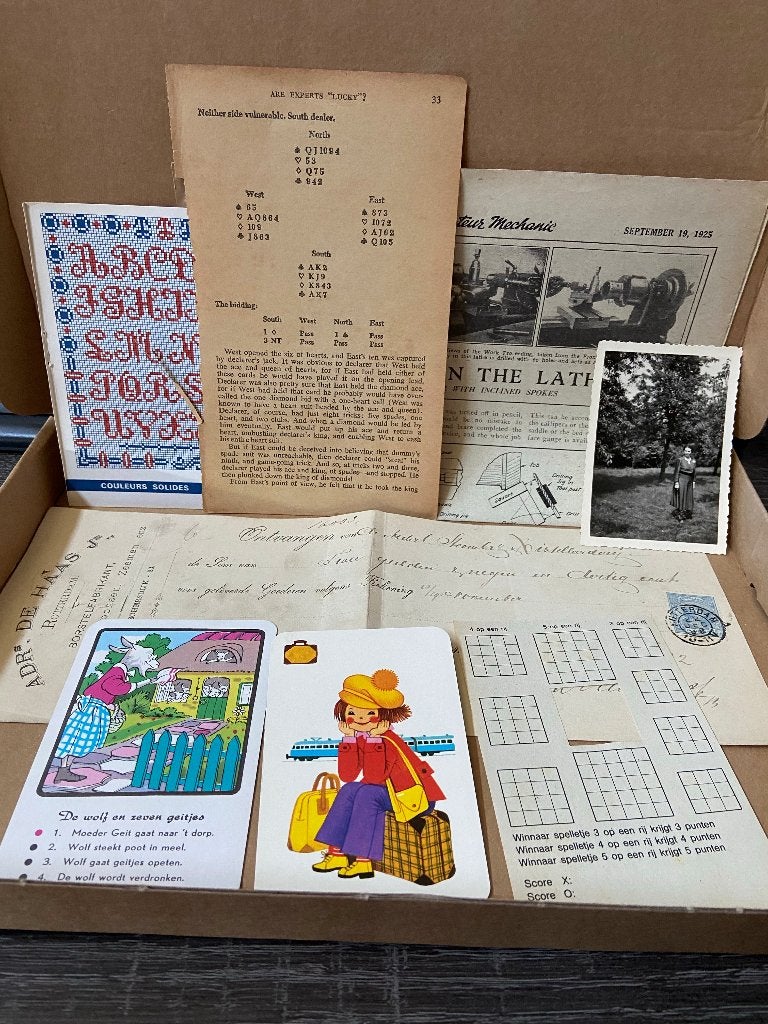 50 st. Vintage Journaling/Scrapbook materiaal, Hobby en Vrije tijd, Scrapbooking, Verzenden, Gebruikt, Overige typen, Overige merken