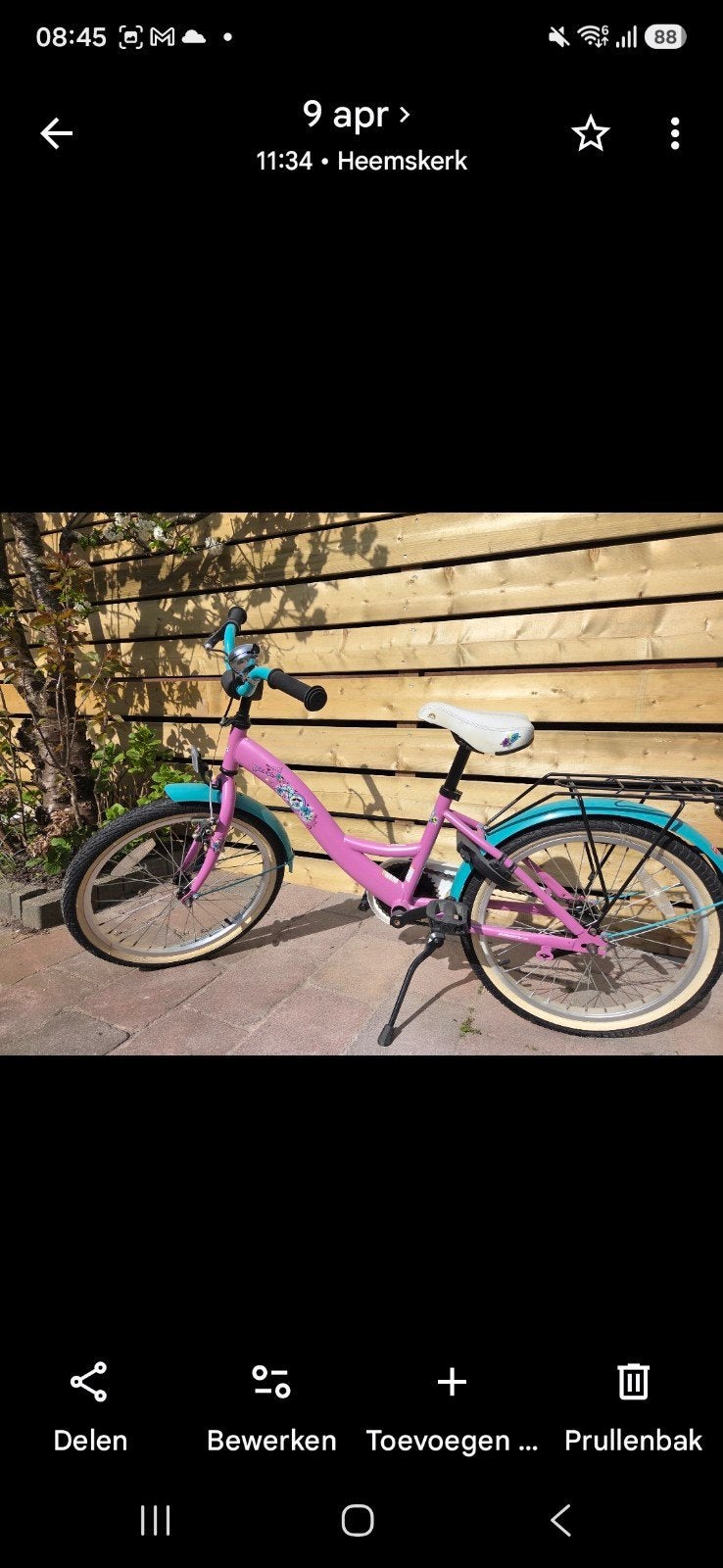 Leuke meisjesfiets met goede banden en vast slot, Fietsen en Brommers, Fietsen | Meisjes, Ophalen of Verzenden, Zo goed als nieuw