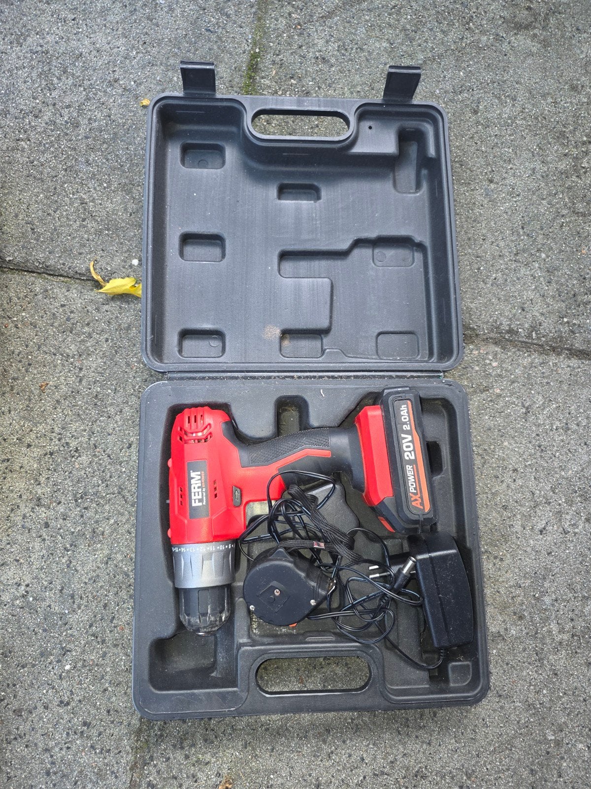 Ferm Accuboormachine 20V 2.0Ah met lader en koffer, Doe-het-zelf en Verbouw, 600 watt of meer, Variabele snelheid, Ophalen of Verzenden