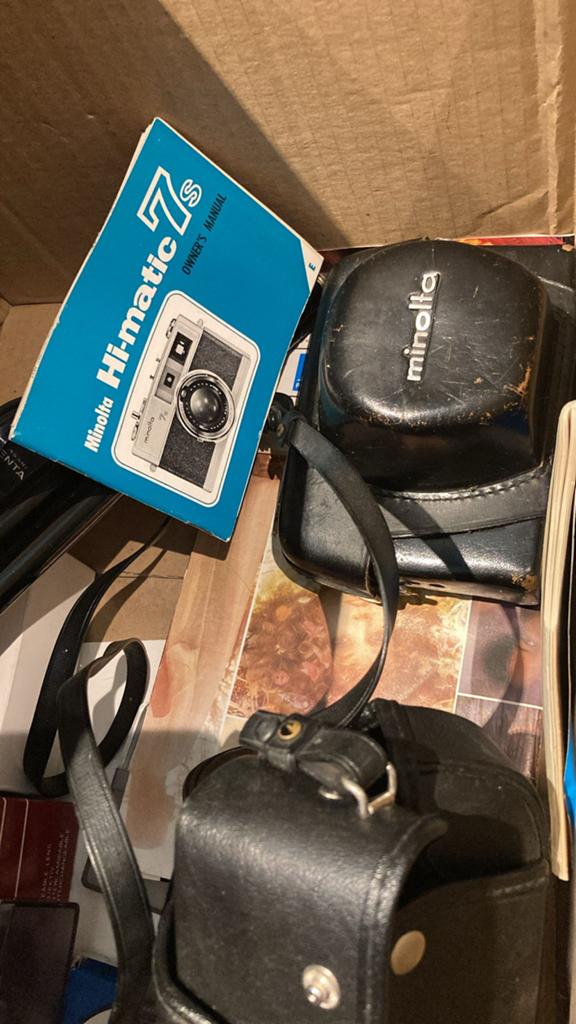 Minolta Hi-Matic 7s camera met handleiding en tas, Audio, Tv en Foto, Fotocamera's Analoog, Ophalen, Gebruikt, Compact, Minolta